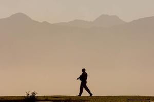 A British soldier on patrol in Kabul, Afghanistan.